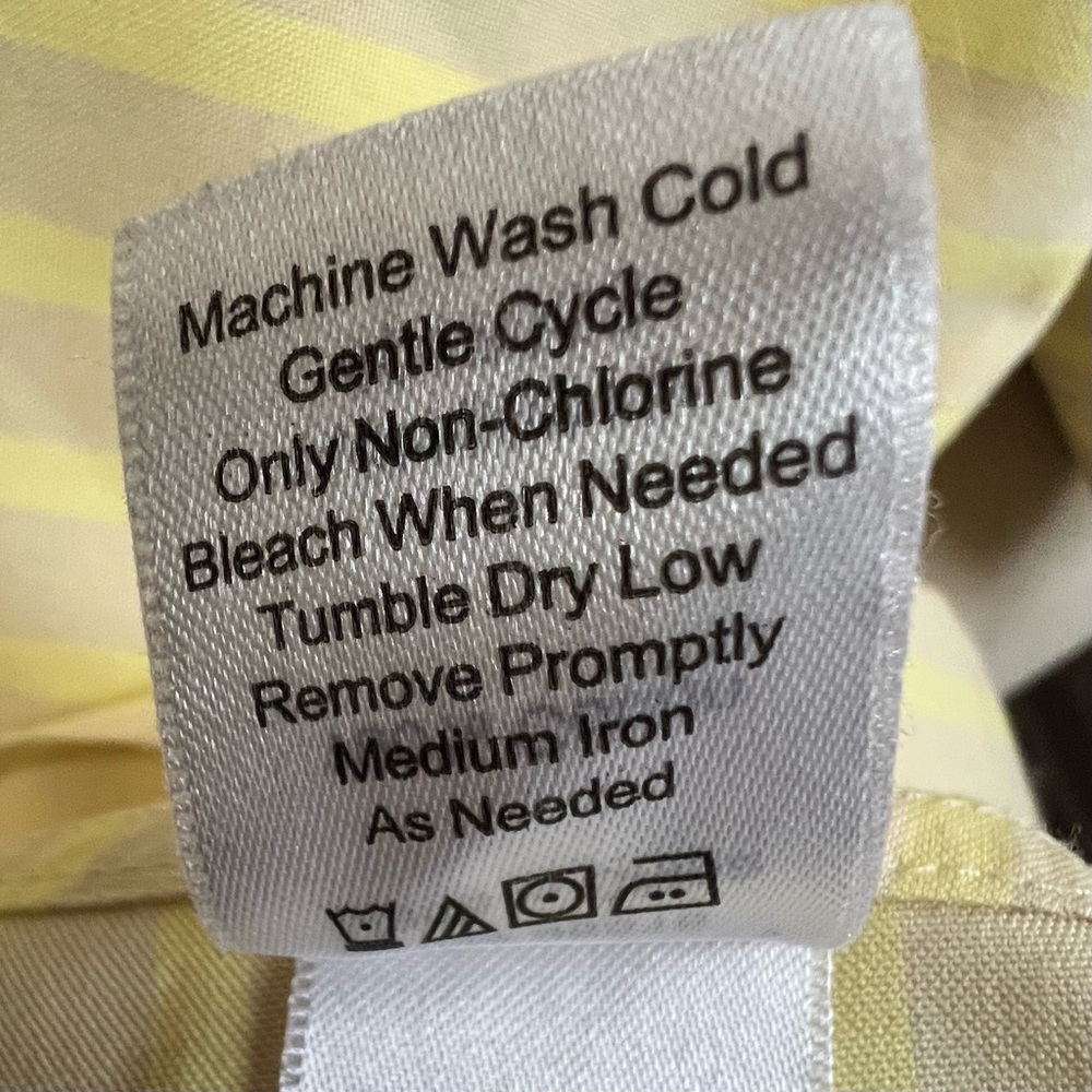 Coldwater Creek Women’s Cotton Yellow Striped Button-Up Shirt Blouse Size 1X/18 - Picture 8 of 10